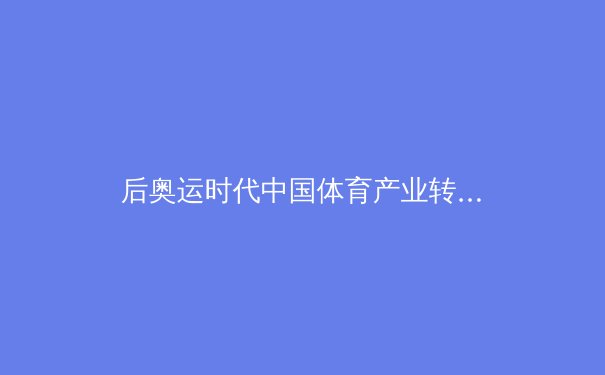 后奥运时代中国体育产业转型：从金牌战略到全民健康与商业价值的平衡艺术 - 4